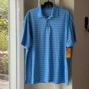 Champion Men's Blue Striped Polo Golf Shirt